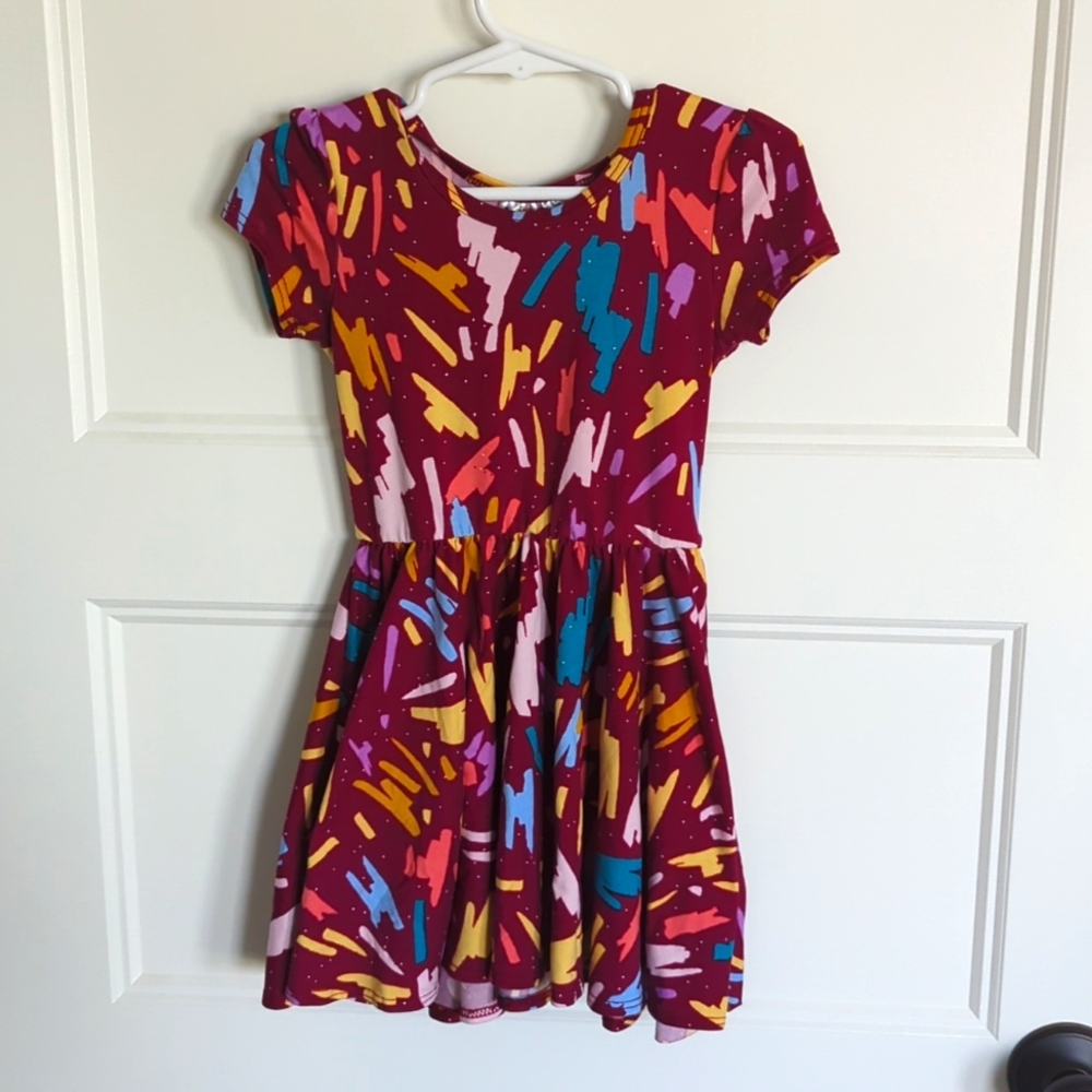 Dot Dot smile maroon paint splatter dress